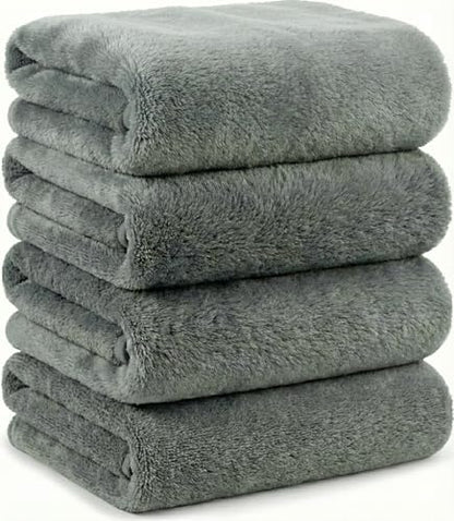 Microfiber Bath Towels Set, Compact Size 20 x 43 in, Hyaluronic Acid-Infused, Soft on Skin, 4 Pack, Quick Dry, Absorbent (Sage Green) - color: Sage Green