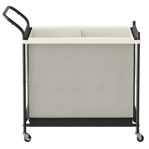 Laundry Hamper with Wheels - 2 Section Laundry Basket 140L, Removable Washable Bags, Height-Fitted Rolling Laundry Cart for Laundry Room & Bedroom - size: 140L(2-Section)