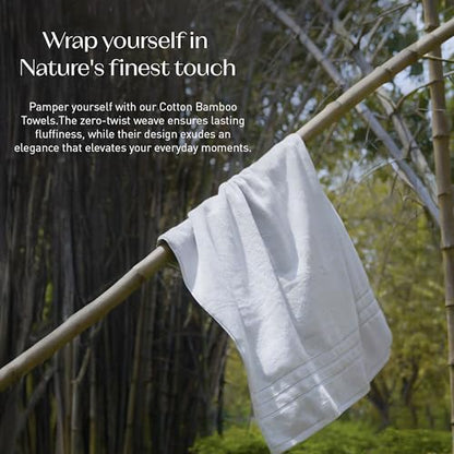 TRIDENT Eco Twist Cotton-Viscose Bamboo Towels, 2Pc Luxury Bath Towel, Gray | Long Staple Cotton - Soft & Plush Feel - Hotel-Quality Comfort - Highly Absorbent - Ideal for Master & Guest Bathrooms - color: Charcoal Gray