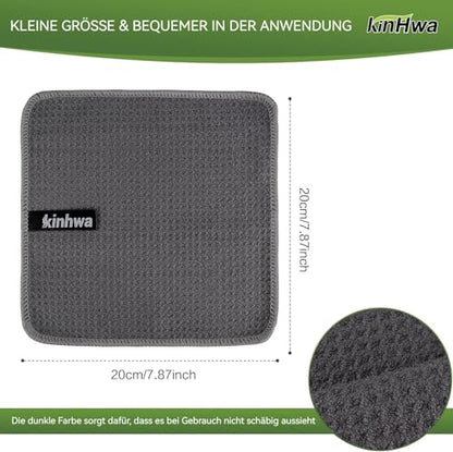 Waffle Microfiber Dish Cloths Gray Kitchen Towels, Cleaning Cloth | Quick Dry Absorbent Dish Rags Dishcloths Barista Towels 8x8 Inch 6 Pack - color: Gray, size: 8in x 8in 6 Pack