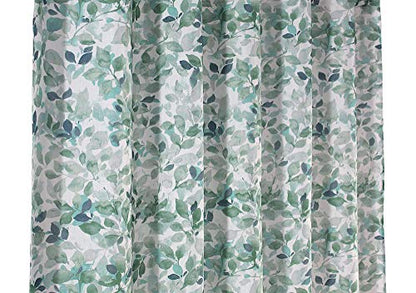 Serafina Home Hotel Quality Fabric Bathroom Shower Curtain: Lush Nature Leaf - Sage Green Grey Teal (Lush Nature, 72 x 70 inches) - color: Botanical