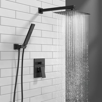 Lava Odoro Modern 2-Setting Square Shower System with Rain Shower Head and Handheld Spray Black, Rainfall Shower Faucet Set Chrome, Shower Valve and Trim Kit, Polished Chrome SF103-MB - color: Matte Black, style: Without Tub Spout