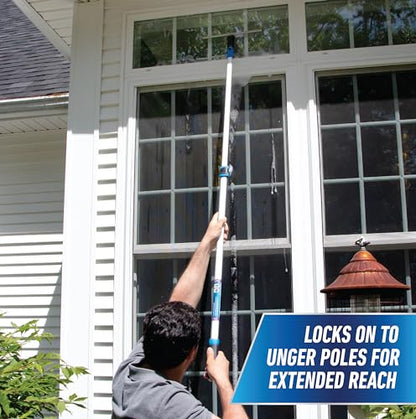 Unger Connect and Clean 16” Performance Window and Glass Cleaning Squeegee with Replacement Rubber, Cleaning Supplies, Heavy Duty Household Cleaner Tools with Streak-Free Results - size: 16 Inch (Pack of 1), style: 16” Performance Grip Squeegee