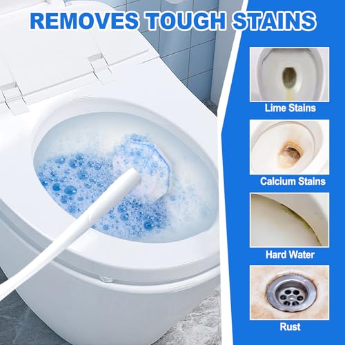 100 Pack Toilet Brush Refills, Disposable Toilet Cleaning Pads | Textured Toilet Scrubber Replacement Heads for Bathroom Cleaning, Designed for Everyday Household Use - size: 1 Count (Pack of 100)