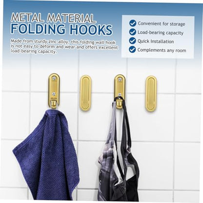 Zerodeko 4pcs Zinc Alloy Folding Bathroom Door Hooks Over Door Storage Coat Hooks for Hanging