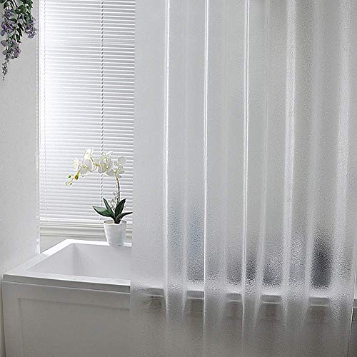 AooHome 72 W x 60 L inch Short Shower Curtain Liner, Frosted Eva Shower Curtain with Magnets, Water Repellent, Semi Transparent - color: Frosted, size: 72"W x 60"L (Pack of 1)