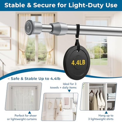 Spring Tension Curtain Rod Short Tension Rod (Silver,27" to 37"-2Pcs) - color: Silver, size: 27" to 37"-2Pcs