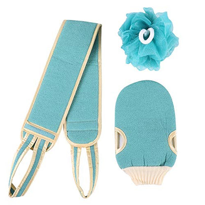 Exfoliating Towel for Body 3pcs/Set Body Cleaning Washcloth Soft Brush Home Hotel Bathroom Shower Ball Back Scrubber Set Exfoliating Skin Towel Bath Gloves Exfoliating Washcloths (Color : B) - color: B