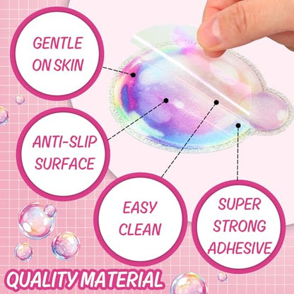 Whaline 30Pcs Bubble Non Slip Bathtub Stickers Adhesive Applique Decal Under the Sea Cartoon Bubble Shell Jellyfish Anti Slip Shower Tread with Scraper for Summer Bathroom Floor