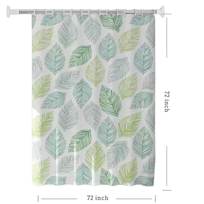 TIKABC Shower Curtain Liner, 4G PEVA Banana Leaves Shower Liner, Plastic Waterproof Shower Curtains, 72x72 inch with Grommet Holes 3 Magnetic Weights - color: Banana Leaves