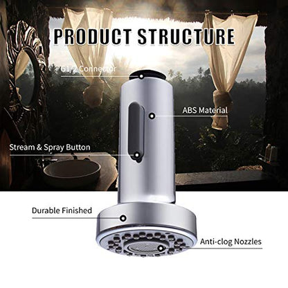 Highly efficient water-saving kitchen sink spray head G1/2 dual-function pull-down nozzle(Polished) - size: Polished