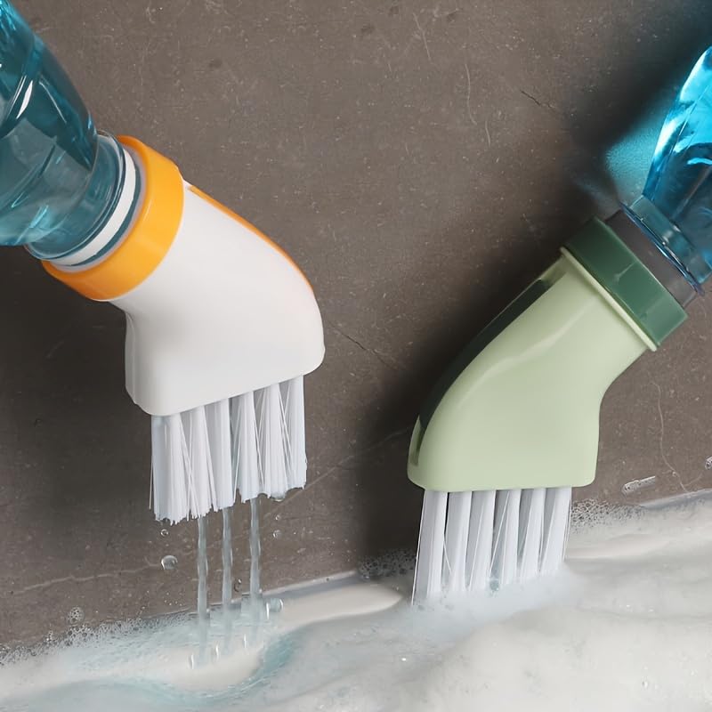 2PCS Extendable Crevice Brush Converts to Bottle Handle for Wet Or Dry Cleaning Multi Purpose Tool for Bathroom Tile Grout Window Sills and Tight Spaces