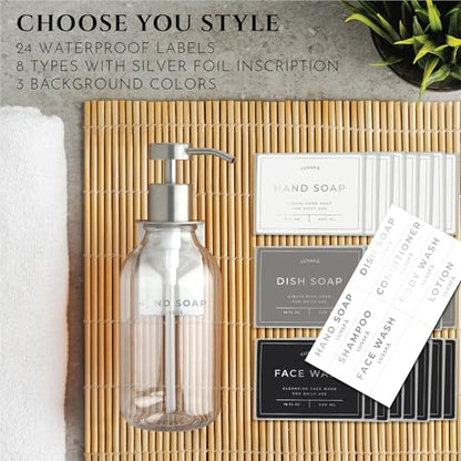 Shower Shampoo Dispenser Wall Mounted – 3 Refillable 16.9 oz Clear Bottles with Stainless Steel Pumps & No-Drill Adhesive Holders – Soap Dispenser Set for Bathroom (3 X Clear/Silver) - color: 3 X Clear/Silver
