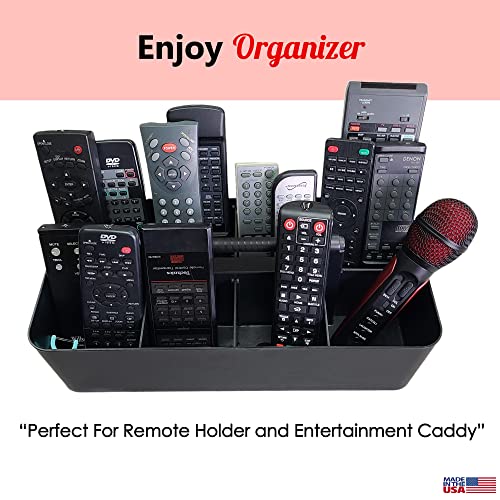 8 Compartments DIY Dividers,Large Portable Caddy, Multi Purpose,Stackable, Modern Solution for School, office, Desktop Endless use of your Choice -MADE IN USA (Black) - color: Black