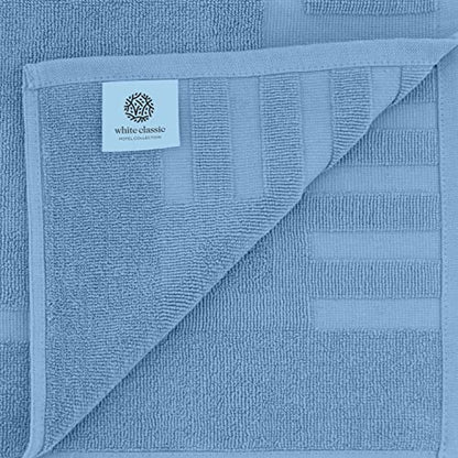 White Classic Luxury Bath Mat Floor Towel Set - Absorbent Cotton Hotel Spa Shower/Bathtub Mats [Not a Bathroom Rug] 22"x34" | 2 Pack | Light Blue - color: 13: Light Blue