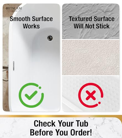 HITSLAM Bathtub Mat Non Slip, 28 x 15 Inch TPE Bath Mat for Tub, Efficient Drainage Bathroom Shower Mat with Suction Cups, Bath Tub Mat, Soft on Feet and Easy to Clean, White - color: White, size: 28" x 15" (Rectangular)