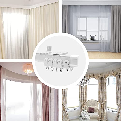 Flexible Bendable Curtain Track End Stops, 4 Pack Curved Siding Ceiling Wall Mount Curtain Rail Ends Cap - color: White, size: 1"W x 0.8"L (Pack of 4)