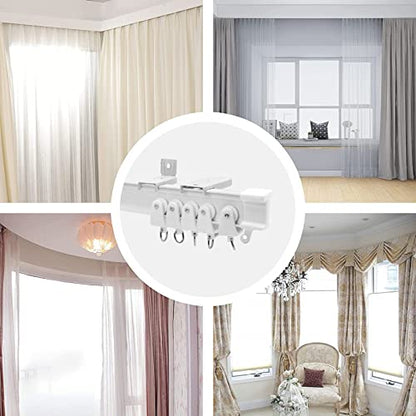 Flexible Bendable Curtain Track End Stops, 4 Pack Curved Siding Ceiling Wall Mount Curtain Rail Ends Cap - color: White, size: 1"W x 0.8"L (Pack of 4)