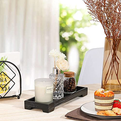 Luxspire Marble Tray for Soap Dispenser Perfume Jewelry, S, Ink Black | 11 x 4 inch, non-slip waterproof resin, easy wipe clean, fits bath kitchen vanity, holds jewelry toiletries soap - color: A - Ink, style: Small