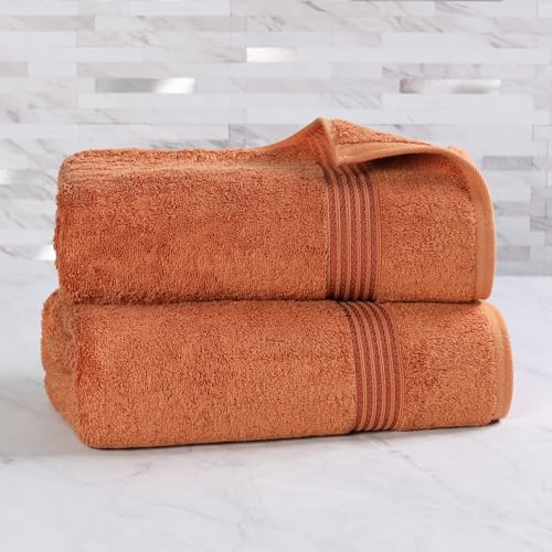 SUPERIOR Egyptian Cotton Bath Sheet Set, Oversized Towels for Home Bathroom, Master, Guest Bath, Decor Essentials, Quick Dry, Absorbent, Large Body Towel, Spa, Hotel, Resort, Set of 2, Caramel Brown - color: Caramel Brown, size: Bath Sheet (2-Pack)