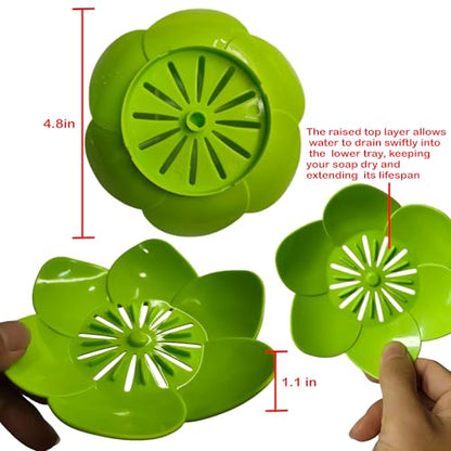 Soap Dish Soap Holder for Showerl Self Draining Bar for Shower Bathroom Bathtub Kitchen，Green+Green - color: Green+green