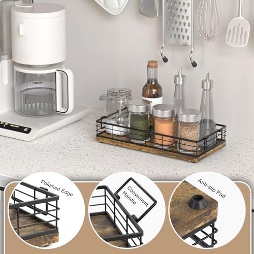 Toilet Paper Basket, 13 Inch bathroom Toilet Tank Basket with Handles Rusty | Bathroom Basket, Back of Toilet Basket, Toilet Tank Tray, Toilet Organizer for Toilet Paper Storage, Toiletries & Essentials - color: Rusty