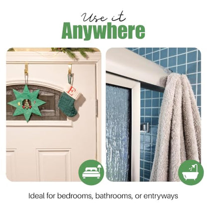 Evelots Over The Door Hooks - 2 Pack - Hangers for Clothes, Towel, Coats, Hats, Handbags - Made of Rubber Coated Steel - Closet, Bathroom, Office - size: 2 Pack, style: Wide Width Door Hooks