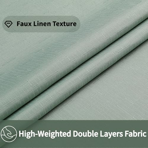 No Hooks Sage Boho Faux Linen Shower Curtain with Snap-in Liner Set, Textured Hotel Luxury Bathroom Curtain with See Through Top Window, Waterproof & Washable, 72x72 inches - color: Sage, size: 72"W x 72"L (Pack of 1), style: No Hooks