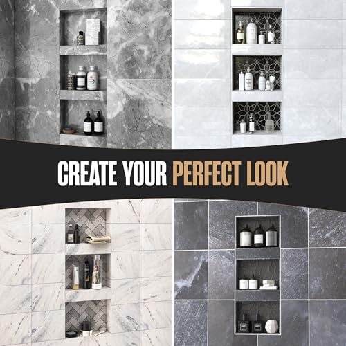 Shower Niche Insert Tile Ready in Wall Shelf Cubby Inserts 12x20 + 12x10 | Houseables Shower Niche, Recessed Bathroom Storage, Recessed Shampoo Caddy, Inset Shelves, Built in Nook, Soap Box, Prefab - size: 12 x 10 inches (ID) & 12 x 20 inches (ID)