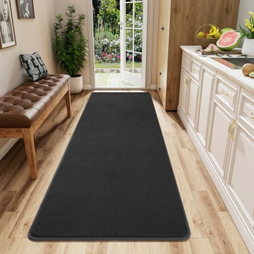 AROGAN 2x6 Runner Rug for Hallway, Long Runner Rugs Non Slip, Dark Grey | Soft Washable Memory Foam Carpet for Bedroom, Non Slip Backing Runners Rug for Hallways, Kitchen, Bathroom, Entryway Home - color: Dark Grey, size: 2' x 6' (Runner)