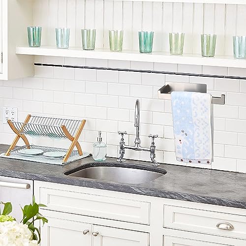 Hand Towel Holder, Strong Self Adhesive Hand Towel Ring, Thicken SUS304 Stainless Steel Hand Towel Bar/Rack, No Drilling Modern Hand Towel Hanger (Brushed Nickel, 2 Pack 9 in) - color: Brushed Nickel, size: 2 Pack 9 In