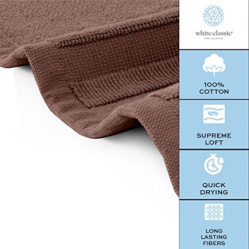 White Classic Luxury Bath Mat Floor Towel Set - Absorbent Cotton Hotel Spa Shower/Bathtub Mats [Not a Bathroom Rug] 22"x34" | 2 Pack | Brown - color: 20: Brown