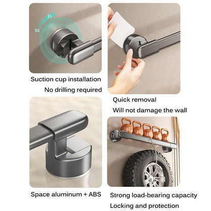 Removable Suction Cup Grab Bar for Shower - Strong Hold Bathroom Grab Bar - for Showers, Windows, Cabinets & Wardrobes - Multifunctional Towel Bar(1ft) - size: 1ft