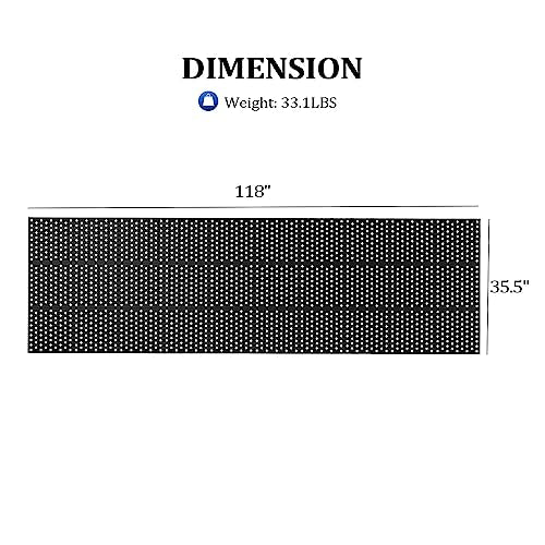 ROVSUN Rubber Floor Mat with Holes, 3x10 FT Hollow Large Mat Roll, Anti-Fatigue/Non-Slip Drainage Mat, for Industrial Kitchen Restaurant Bar Bathroom, Indoor/Outdoor Cushion - size: 35.4"L x 118"W x 0.4"Th