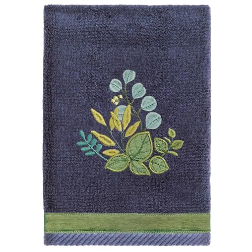 Verdant 4-Piece Luxury Towel Set, Applique Embroidered Bouquet, Plush Turkish Cotton, Durable & Quick Dry, Vibrant Bathroom Ensemble, 2 Bath 2 Hand Towels, Marine - color: Marine, size: 2 Pcs Bath 2 Pcs Hand Towel