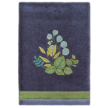 Verdant 4-Piece Luxury Towel Set, Applique Embroidered Bouquet, Plush Turkish Cotton, Durable & Quick Dry, Vibrant Bathroom Ensemble, 2 Bath 2 Hand Towels, Marine - color: Marine, size: 2 Pcs Bath 2 Pcs Hand Towel