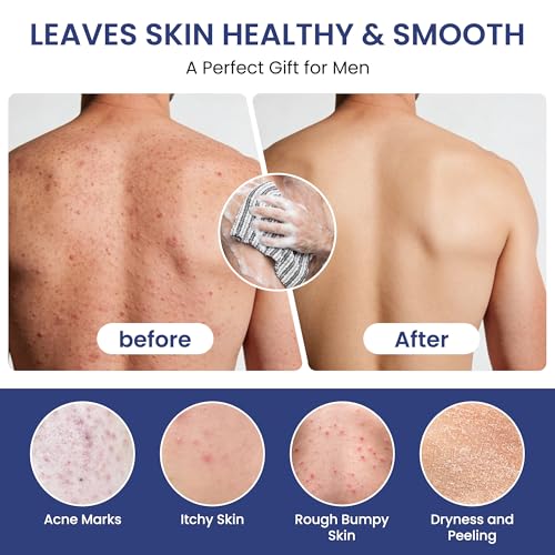 Exfoliating Body Scrubber for Shower - Japanese Back Scrubber, Premium Wash Cloth Towel for Men & Women, Deep Cleansing Exfoliator Loofah Sponge Alternative