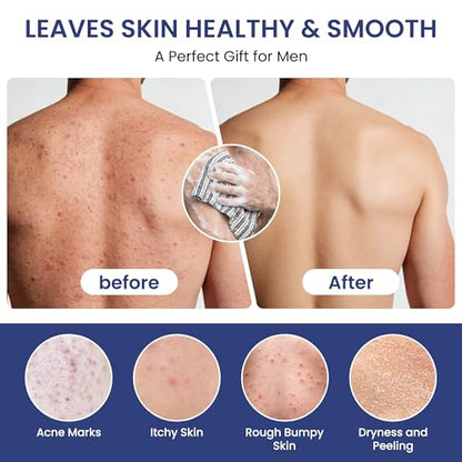 Exfoliating Body Scrubber for Shower - Japanese Back Scrubber, Premium Wash Cloth Towel for Men & Women, Deep Cleansing Exfoliator Loofah Sponge Alternative