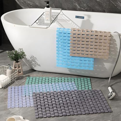 easyBee Shower Mat 27.5"x15.7", Bathtub Mat Non-Slip Bath Mat, Bathing Mat for Tub, Machine Washable, Anti-Slip Shower Liner (Green) - color: Green