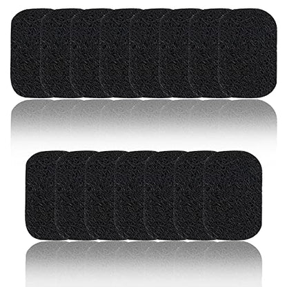15 Piece Soap Savers Pads - Black BPA Free Holder for Bar Soap, Non-Slip Self Draining Dish Lift for Shower, Kitchen, Bathroom - Tray Bulk Accessories - color: Black