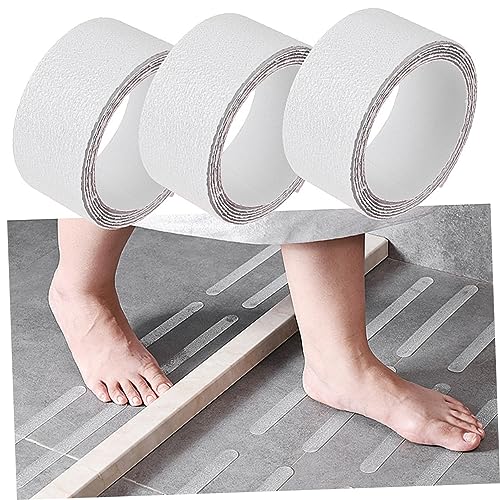 SOLUSTRE 3 Rolls Transparent Slip Bathtub Stickers Self Adhesive Bathroom Decals for Safe Bathing for Slippery Surfaces Easy to Use and