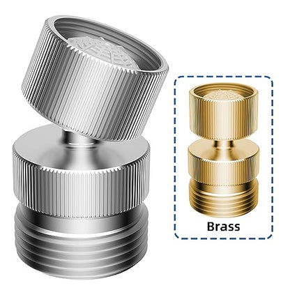 Metal Swivel Faucet Adapter, Sink Faucet to Garden Hose Adapter, Chrome | Hose to Sink Faucet Aerator Adapter, Flexible Hose Kink Protector 55/64 Inch Female Thread, Extra 15/16" Male Adapter