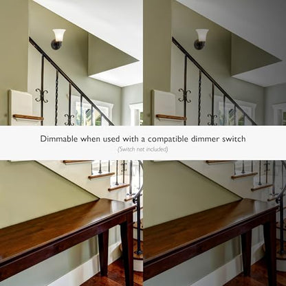 Design House Village Traditional 1-Light Indoor Dimmable Wall Sconce, Frosted Flute Glass, Twist On/Off Switch, Bathroom Bedroom Hallway, Oil-Rubbed Bronze, 8.25 in H x 5.1 in W, Uses 60W Bulb, 505115 | Dimmable, Wall Mount, Traditional, Steel, Lighting,