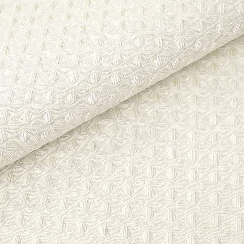 RiverDream Heavyweight Waffle No Hook Shower Curtain with Liner,Cream,71x74 | Dotted Waffle,Snap-in Liner,Heavy Duty,Quick Dry,Mesh Top Window,With Bottom Magnets,Hotel-Grade,Washable,Standard Size - color: Cream, size: 71"W x 74"L (Pack of 1)