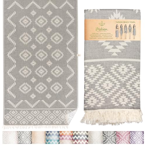 Premium Turkish Beach Towel – 35"x67" Lightweight Quick Dry Towel – 100% Cotton Sand-Free Turkish Towels – Vintage Dark Grey - color: Vintage Dark Grey