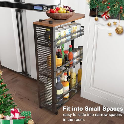 3-Tier Rolling Cart Slim - Black Laundry Bathroom Kitchen | Steel Frame, Mesh Baskets, for Small Spaces, 110 lb Capacity, 4 Wheels 2 Lockable, Utility Storage Snack Coffee Craft - color: Black