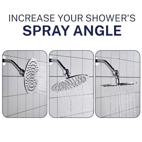 HammerHead Showers® Solid Metal Shower Head Swivel Ball Adapter, Brushed Nickel | Adjustable Pivot Ball To Adjust Showerhead Angle | Universal Connector Joint Fits Fixed, Hand Held & Rain Shower Heads