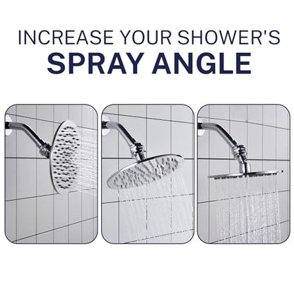 HammerHead Showers® Solid Metal Shower Head Swivel Ball Adapter, Brushed Nickel | Adjustable Pivot Ball To Adjust Showerhead Angle | Universal Connector Joint Fits Fixed, Hand Held & Rain Shower Heads