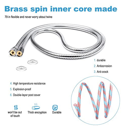 Shower Hose, 79 Inches Shower Hose Extra Long，Superior Shower Hose Attachment for Shower Head，Durability Brass/Copper Made Conncetors