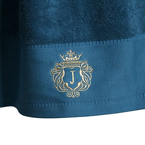 Luxury Bathroom Super Soft and Highly Absorbent Premium 100% Cotton Bath Towel Set for Gifts (Blue-J) - color: Blue-j